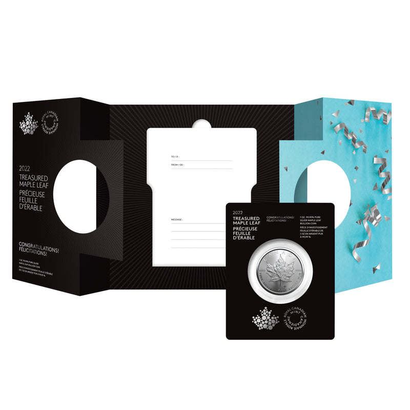 2022 Canada $5 Congratulations Treasured Silver Maple Leaf 1oz .999 Fine Silver