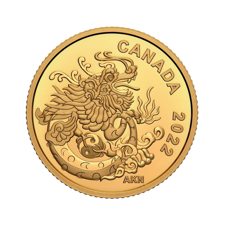 2022 Canada $8 Earth Dragon Pure Gold Coin
