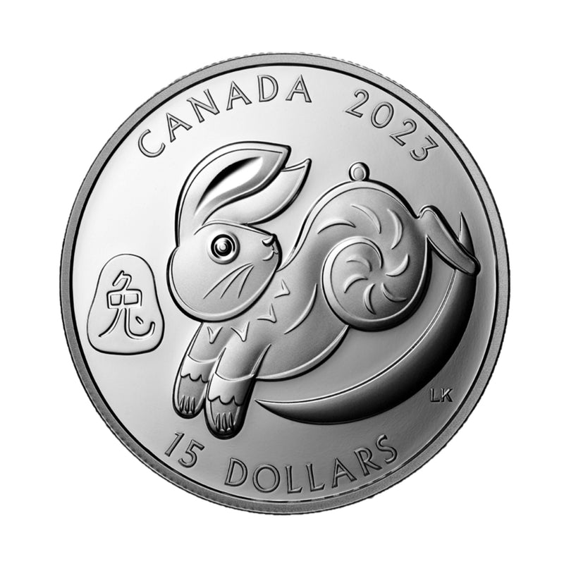2023 Canada $15 Lunar Year of the Rabbit Fine Silver Coin