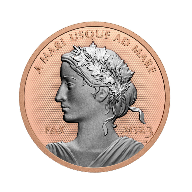2023 Canada $1 Peace Dollar Rose Gold Plated Fine Silver