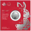 2023 Canada $5 Treasured Silver Maple Leaf: Year of the Rabbit 1oz Pure Silver