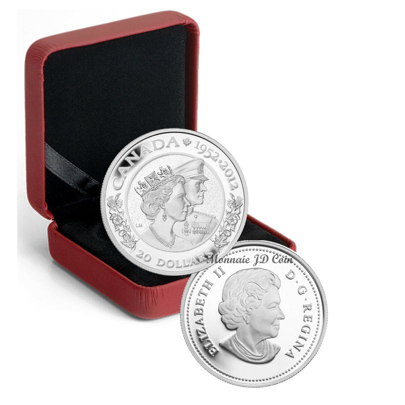 2012 Canada $20 Queen's Diamond Jubilee Double Effigy Pure Silver