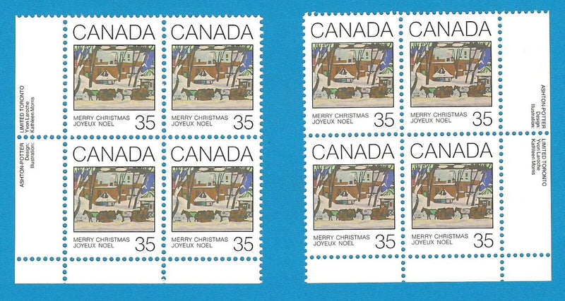 1980 Canada 35 Cent Stamps Christmas Greeting Cards Scott*872 2 x Corners
