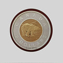 2005 Canada $2 Dollar Polar Bear Proof Silver Coin