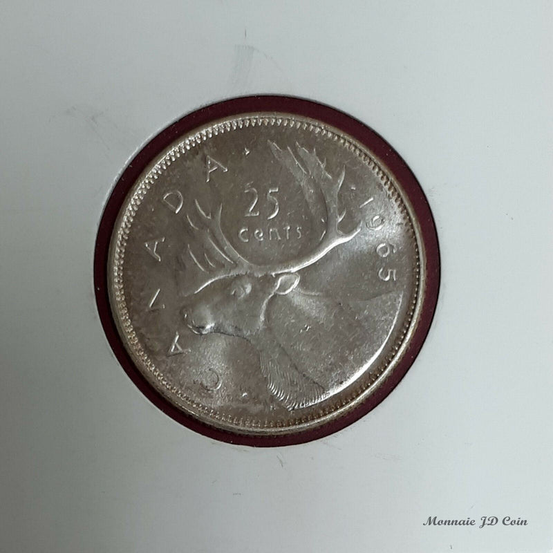1965 Canada 25 Cents Silver Choice BU (MS-64)