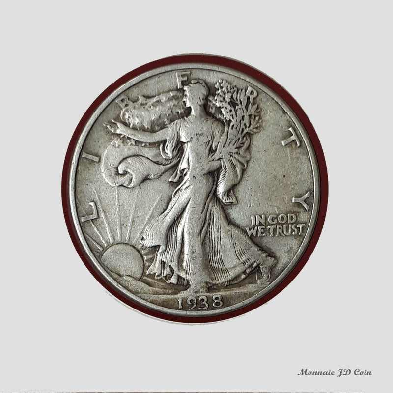 1938 USA Walking Liberty Half Dollar 90% Silver Coins