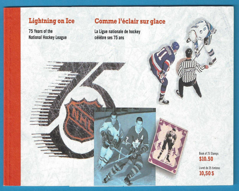 Canada 1992 National Hockey League Scott` BK148 Booklet Of 25 Stamps