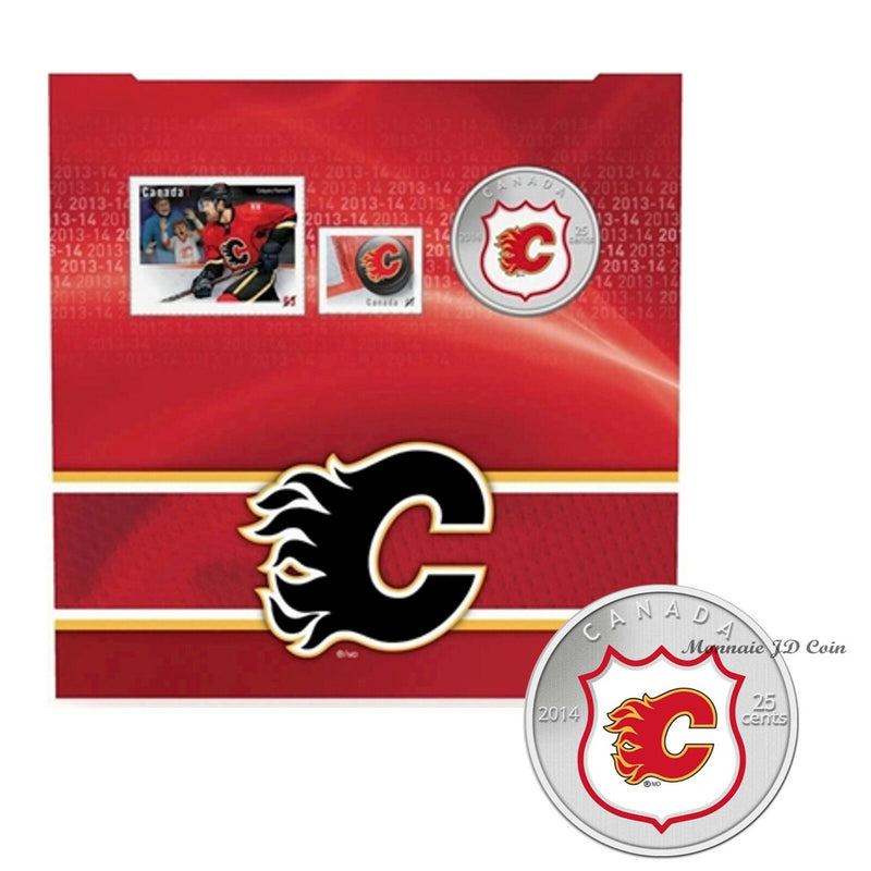 2014 Canada 25 Cents Calgary Flames NHL Coin And Stamp Mint