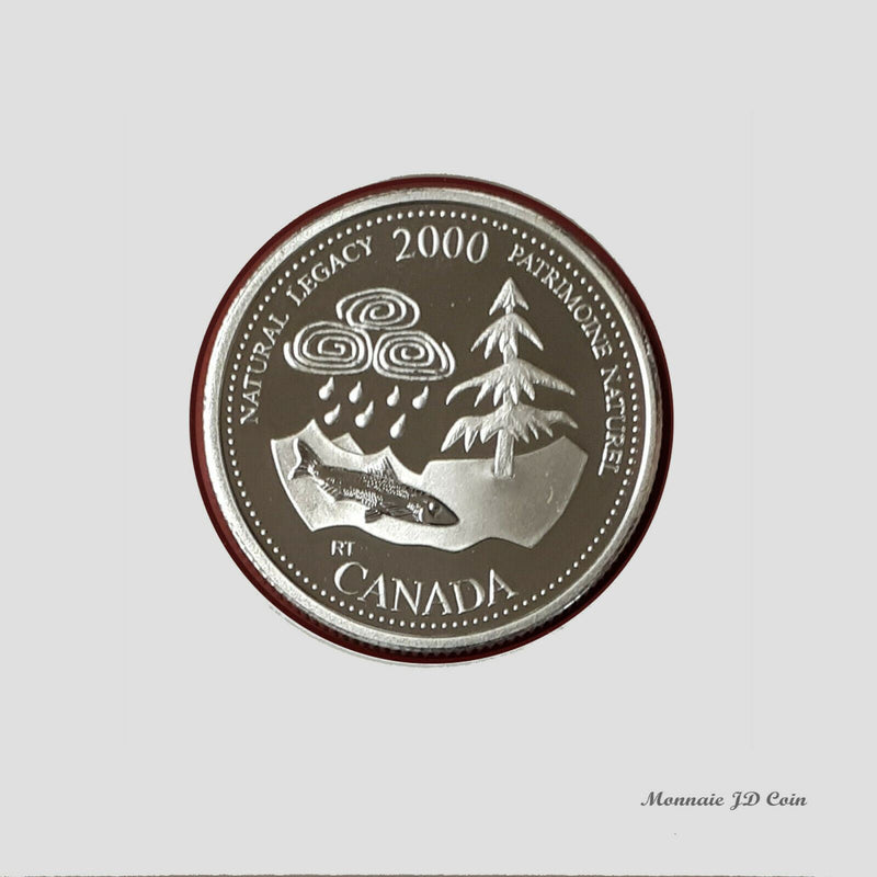 2000 Canada 25 Cents Millenium Natural Legacy Proof Silver coin