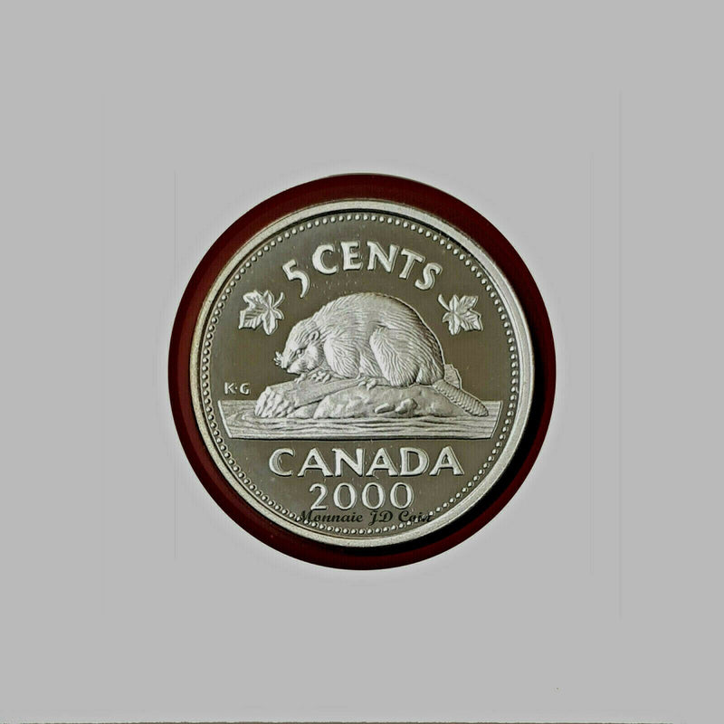2000 Canada 5 Cents Nickel Proof Coin