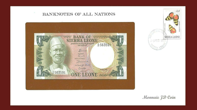 1981 Sierra Leone Banknote Of All Nations 1 Leone Franklin Mint GEM Unc B-19
