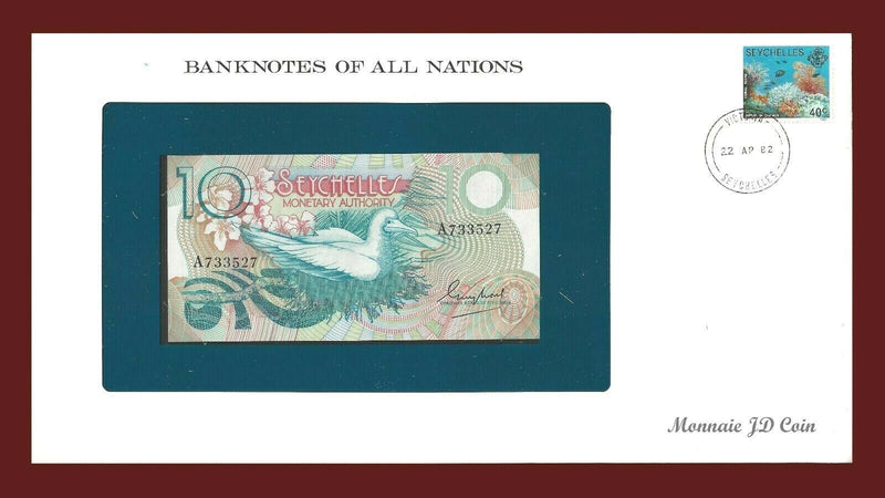 1979 Seychelles Banknote Of All Nations 10 Rupees Franklin Mint GEM Unc B-35