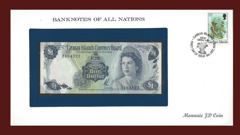 1971 Cayman Islands Banknote Of All Nations $1 Dollar Franklin Mint GEM Unc B-49