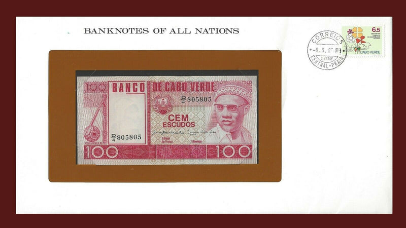 1977 Cape Verde Banknote Of All Nations 100 Escudos Franklin Mint GEM Unc B-77