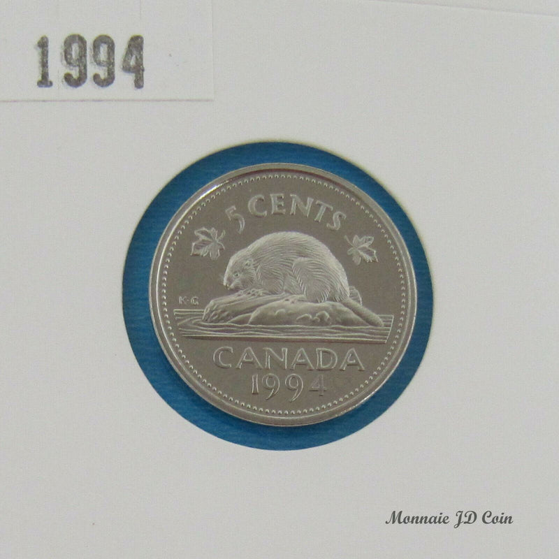 1994 Canada 5 Cents Nickel Proof Coin