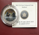 2013 Canada 25 Cents Ducks Of Canada Mallard Coloured Coin And COA Only