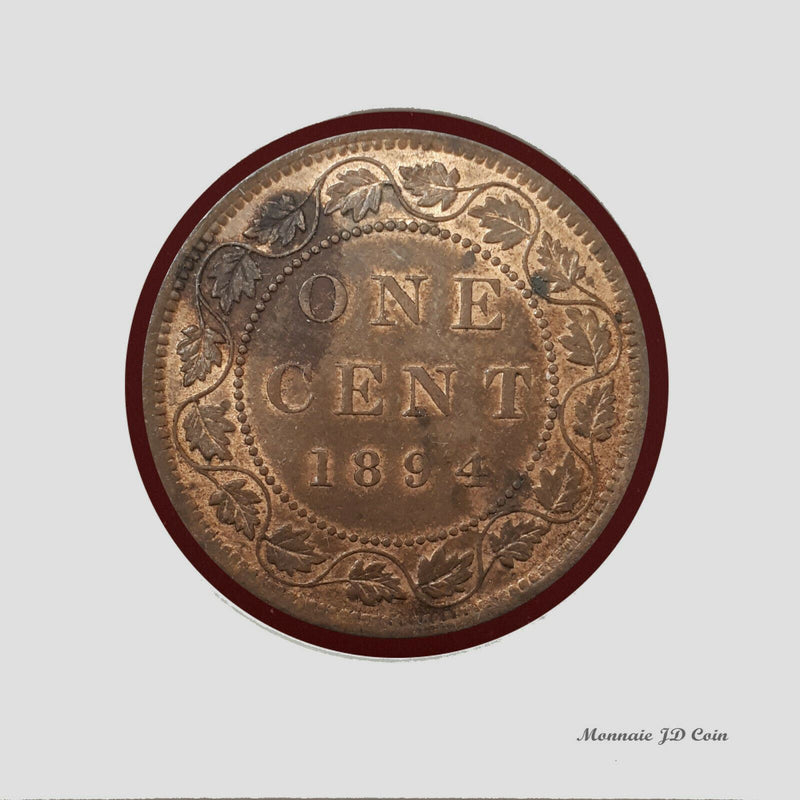 1894 Canada Large 1 Cent Thin 4 RARE Die Clash Obverse AU (BX9)