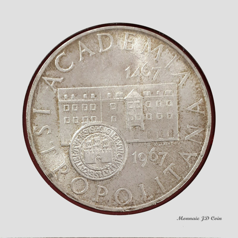 1967 10 Korun Silver Coin Academia Istropolitana Czechoslovakia About Unc (BX15)