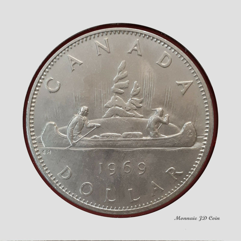 1969 Canada 1$ Dollar Nickel Coin Voyageur Circulated (DC69)