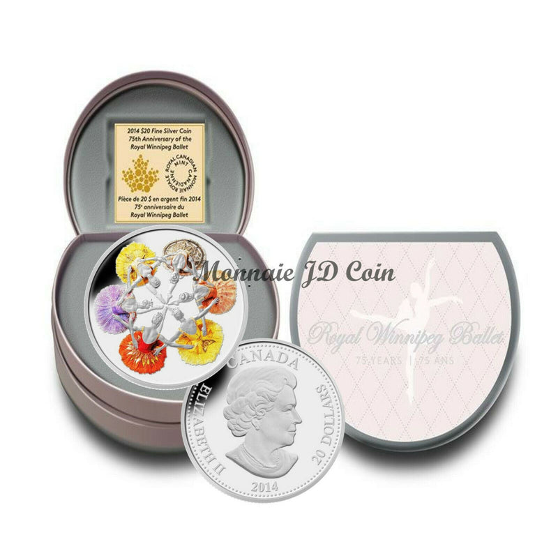 2014 Canada $20 Royal Winnipeg Ballet 75Th Ann.Fine Silver Coin