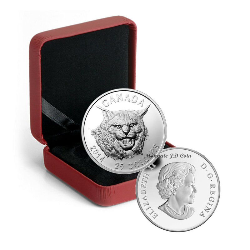 2014 Canada $25 The Fierce Canadian Lynx Fine Silver Coin