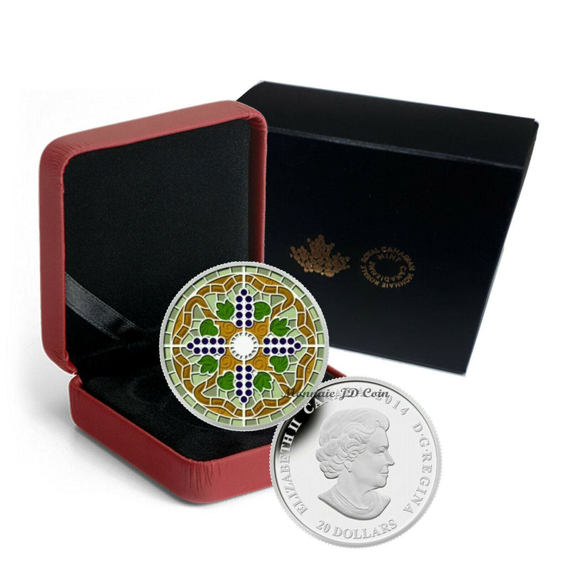 2014 Canada $20 Stained Glass Casa Loma Fine Silver Coin