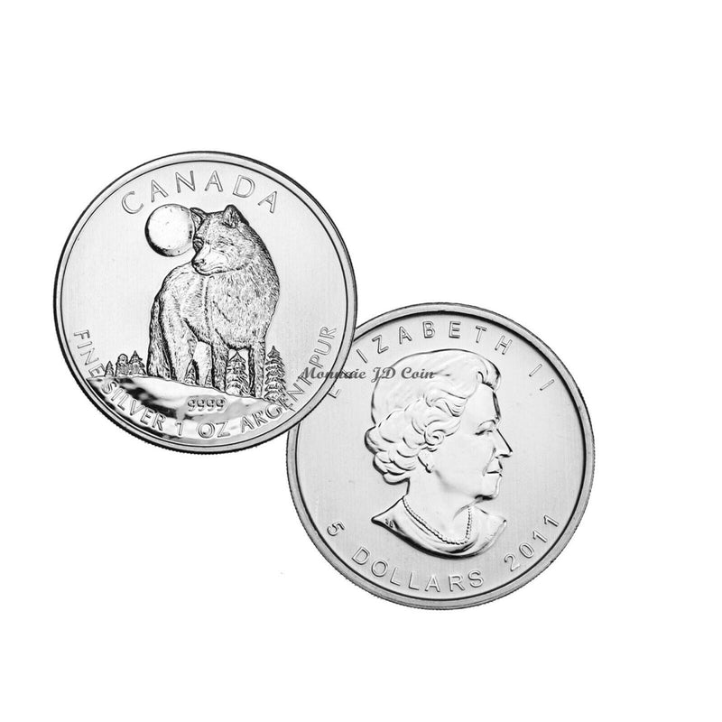 2014 Canada 5$ 1oz 99.99%Fine Silver Coin Wolf