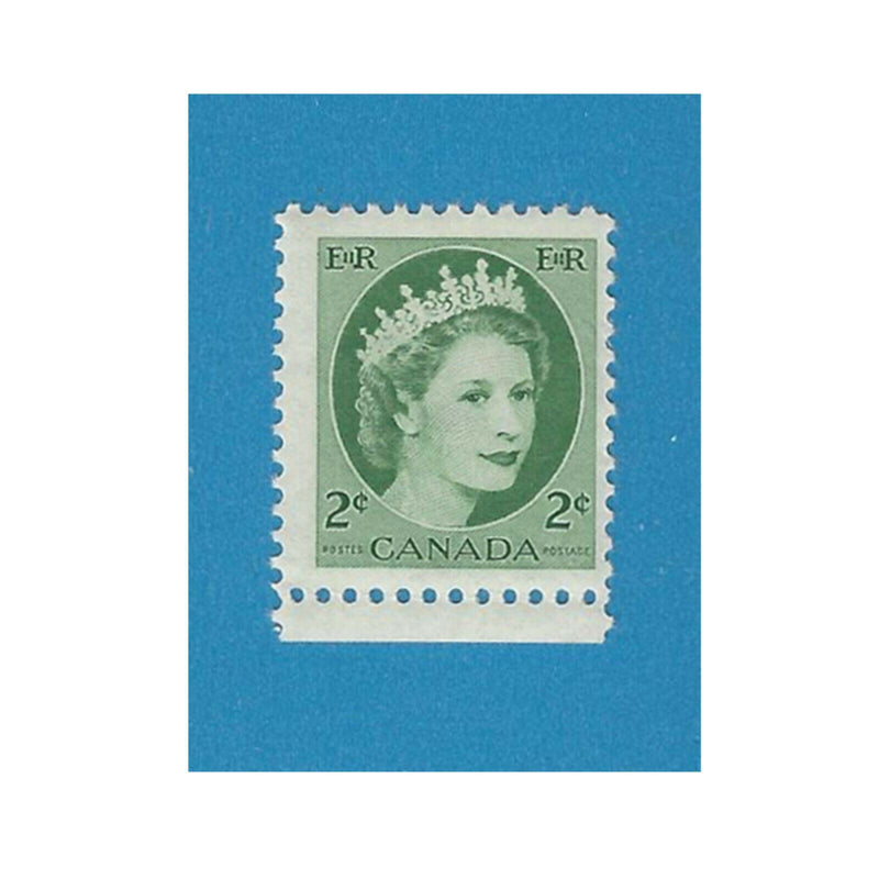 1954 Canada Stamp 2 Cent Queen Elisabeth II Wilding Portrait Scott