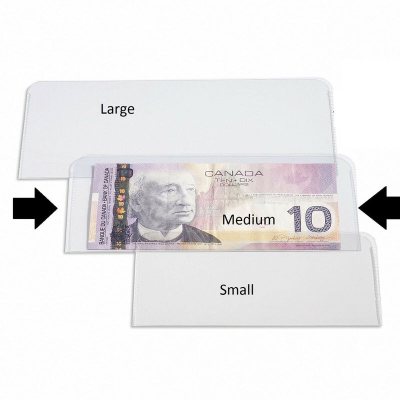 10 Medium Currency Holder Clear Plastic Holder for Banknote fit most modern note