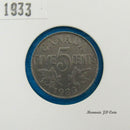 1933 Canada 5 Cents Nickel Coin Georges V