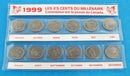 1999 Canada 25 Cents Millenium Set 12 Coins In Folder