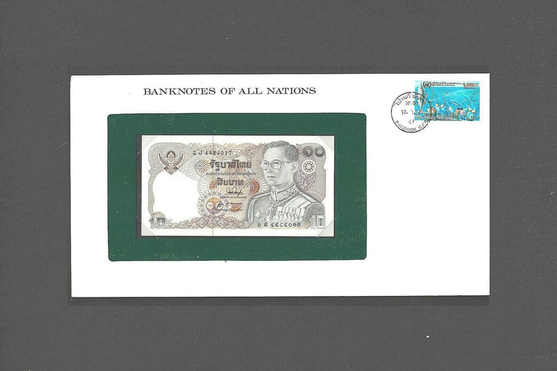 1980 Thailand Banknote Of All Nations 10 Baht Franklin Mint GEM Unc. V-27