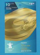 2010 Canada Stamps 57 Cent Scott* BK424 Canada Strikes Gold Booklet- 10