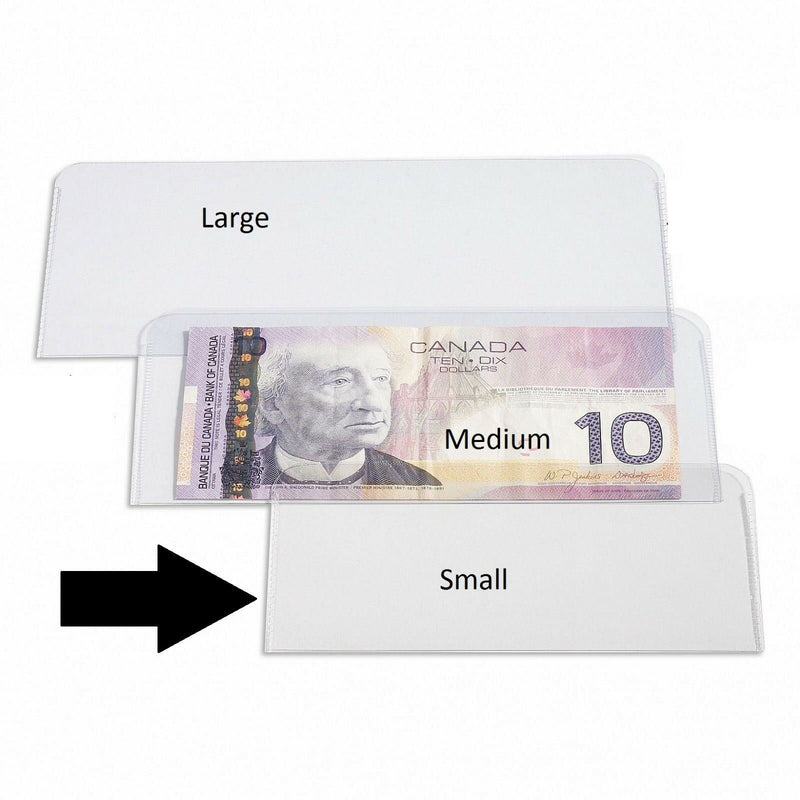 10 Small Currency Holder - Clear Plastic Holder For Small Banknotes