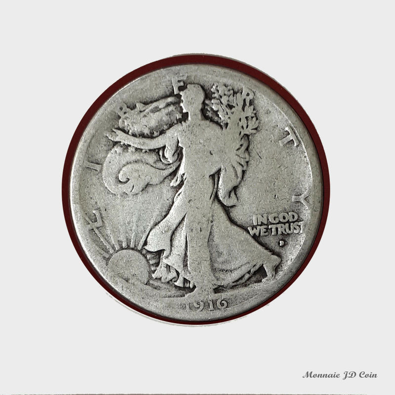1916 USA Walking Liberty Half Dollar 90% Silver Coins