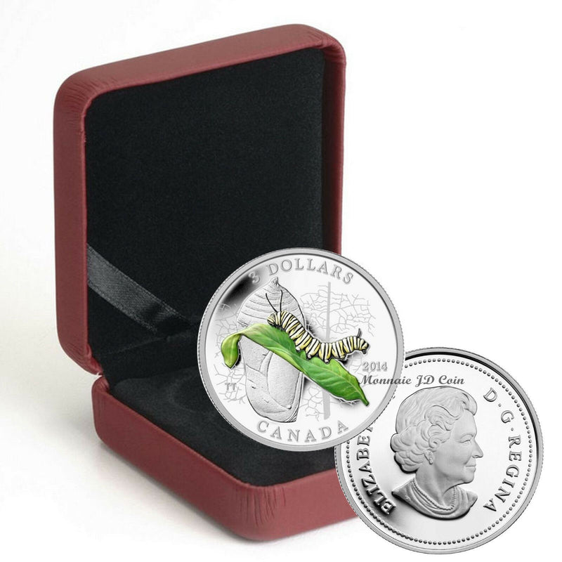 2014 Canada $3 Animal Architects Caterpillar And Chrysalis Pure Silver