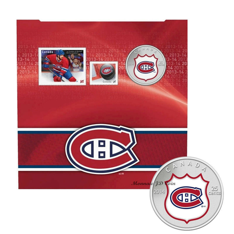 2014 Canada 25 Cents Montreal Canadiens NHL Coin And Stamp Mint