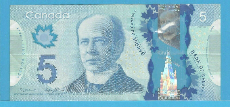 2013 Bank Of Canada $5 BC-1-N1-iii Radar HCC0561056 Macklem / Poloz Circ