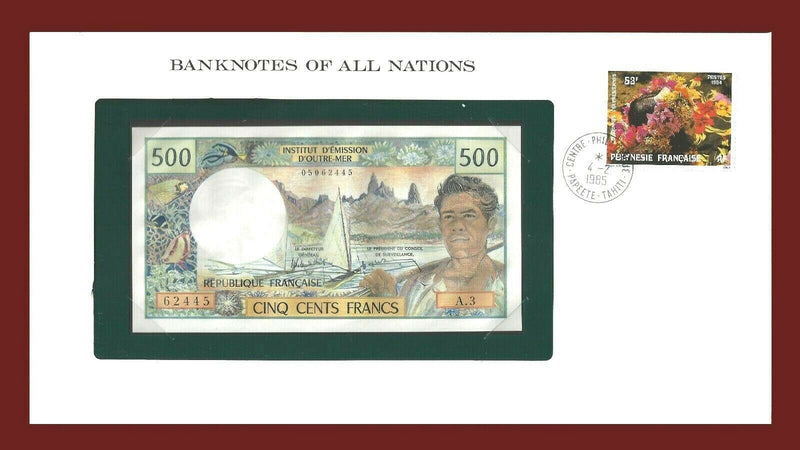 1985 French Polynesia(papeete) Banknote Of All Nations 500 Franc GEM Unc B94