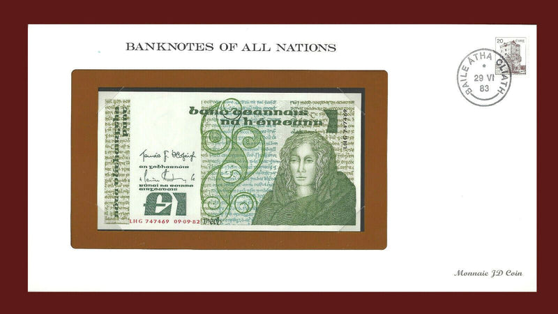 1979 Bank of Ireland Banknote Of All Nations £1Pound Franklin Mint GEM Unc B-9