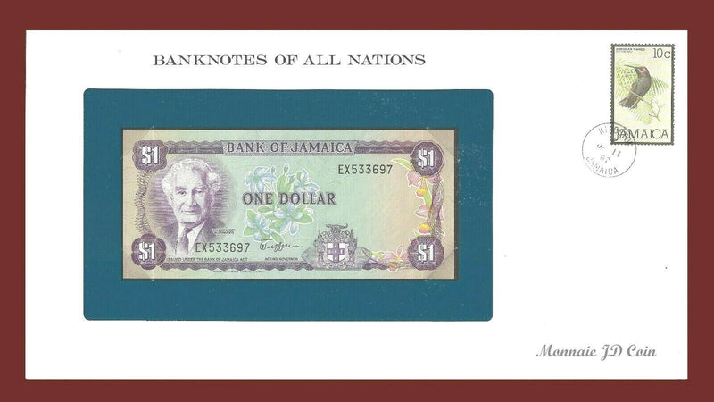 1982 Jamaica Banknote Of All Nations $1 Dollar Franklin Mint GEM Unc B-30