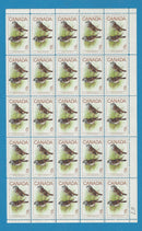 1969 Canada 6 Cent Stamps Birds White Throated Sparrow Scott*496 Half Sheet 25