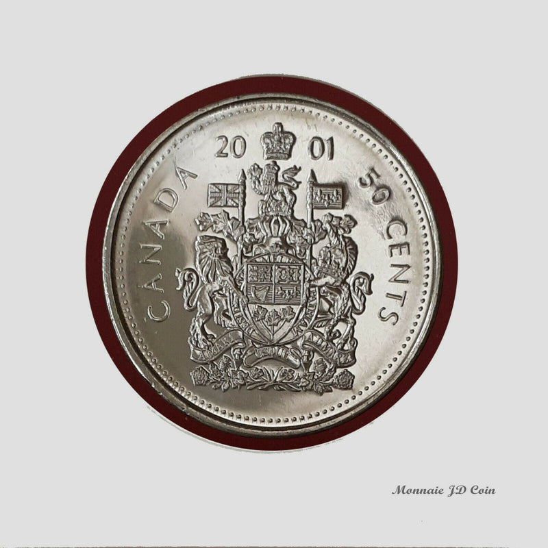 2001P Canada 50 Cents Error Die Crack Coin BU (MS-63)