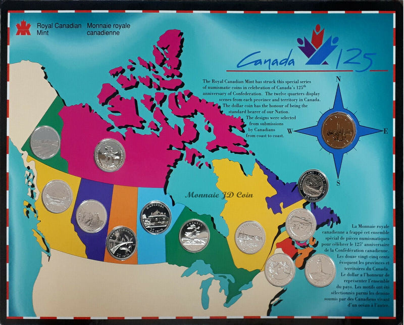 1992 Canada 125Th Commemorative Specimen Coin Set Of 13