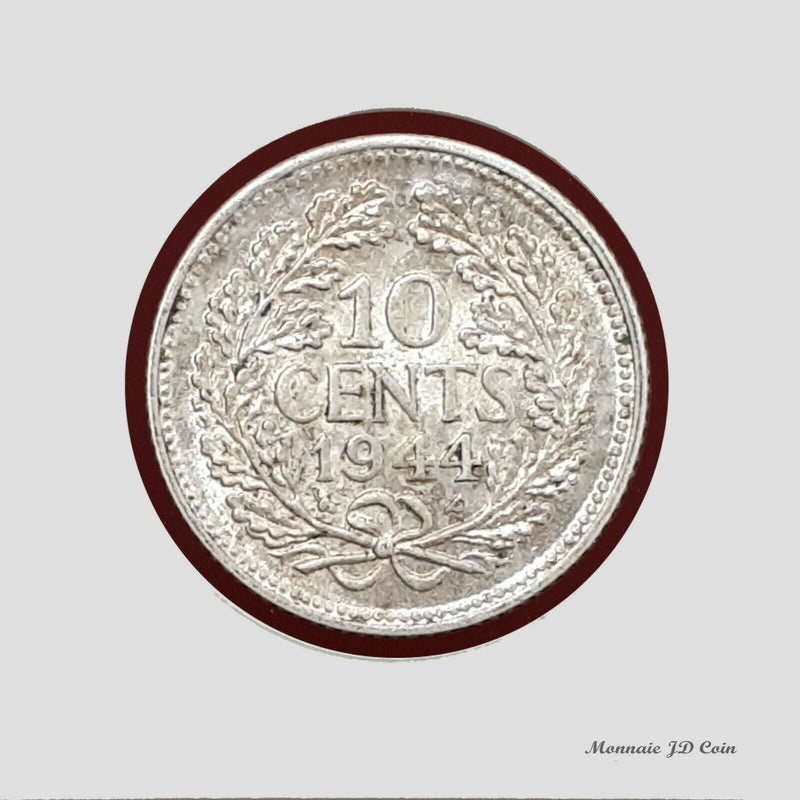 1944 10 Cents Silver Coin Nederlanden (BX50)