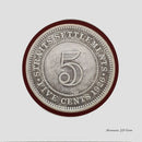 1926 5 Cents Silver Straits Settlements George V Coin (BX48)