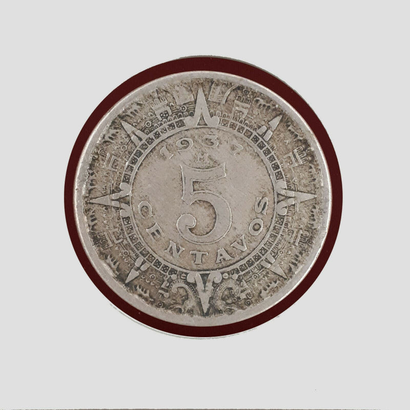 1937 Mexico 5 Centavos Estados Unidos Mexicanos Coin (BX67)