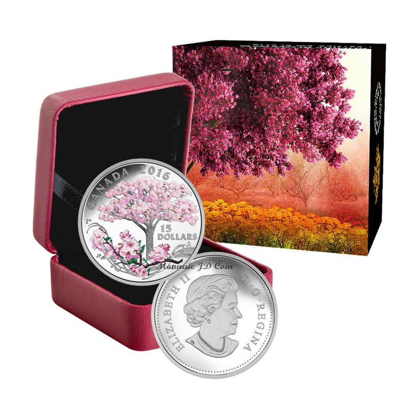 2016 Canada $15 Cherry Blossoms Fine Silver Coin (55)