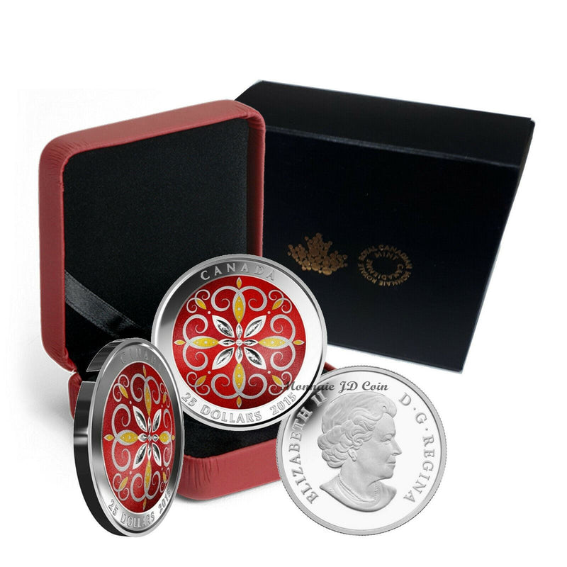 2015 Canada $25 Christmas Ornament Fine Silver Coin (20)