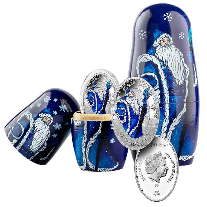 2020 $5 Solomon Island 1 OZ .999 Matryoshka Grandfather Frost Coin (215)